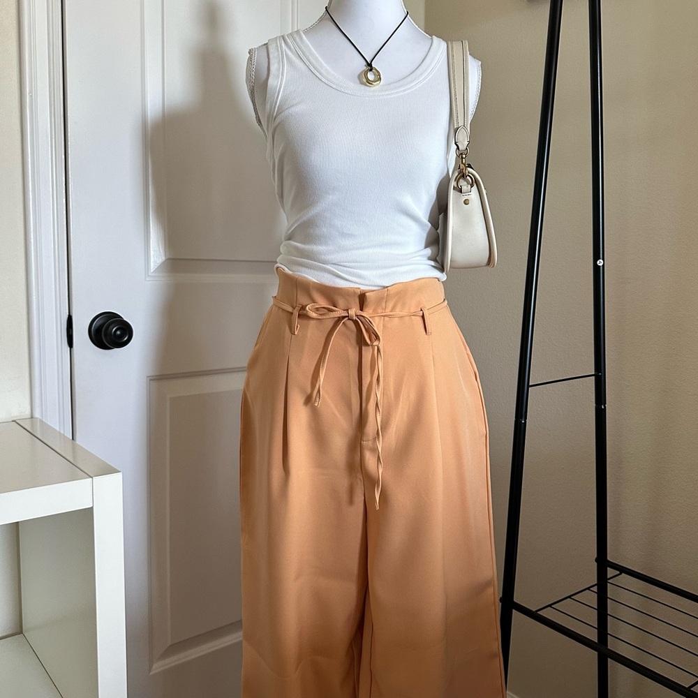 Missguided Wide Leg Orange Pants